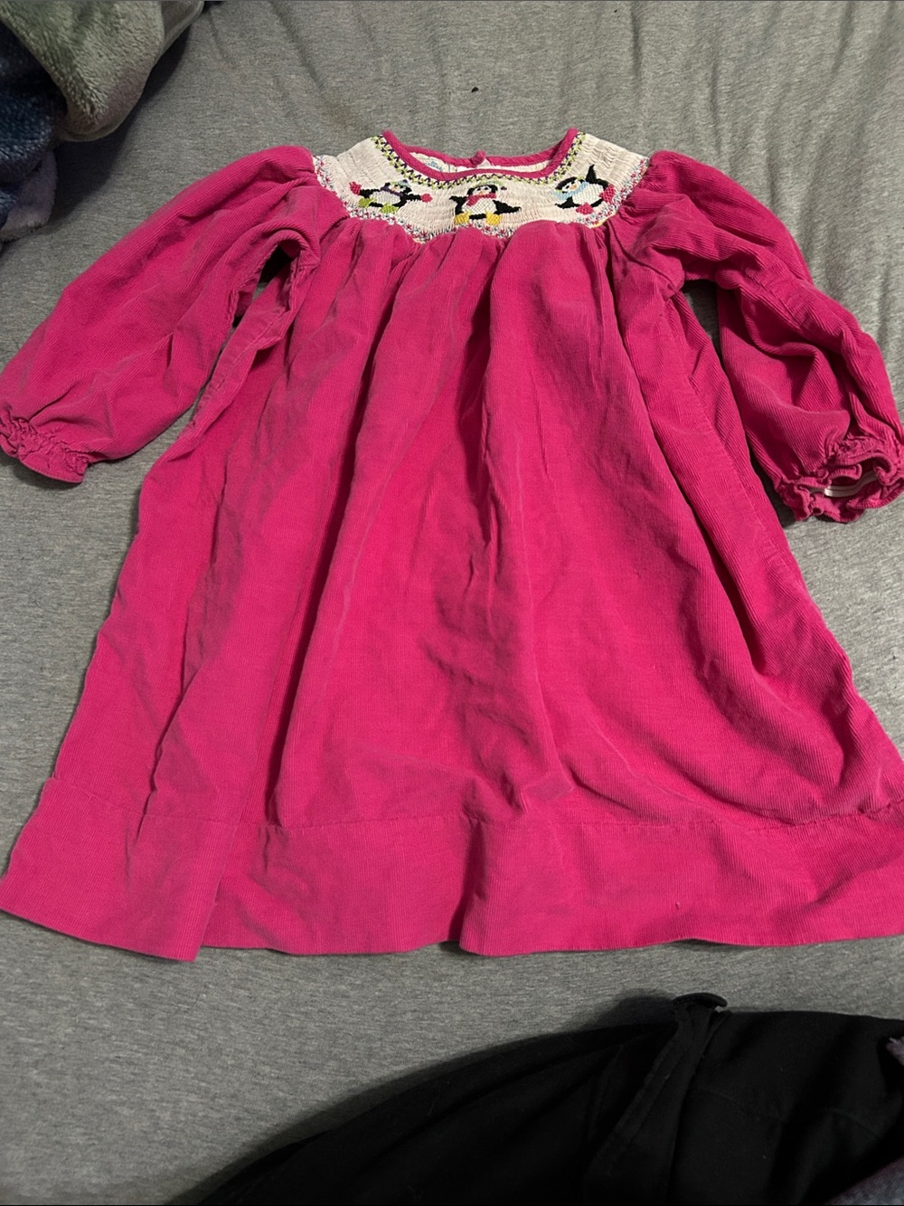 marmellata Hot Pink Smocked Penguin Dress